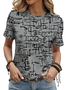 Damen Abstrakt Kurzarm T-Shirts T-Shirt Rundhals Print Lässig Sommer T-Shirt mit Grafik Oberteile