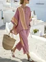 Damen Gestreift Zweiteiliges Set Täglich Halbarm Lässig Sommer Matching Set
