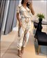 Damen Gestreift Zweiteiliges Set Täglich Kurzarm Lässig Sommer Bluse mit Hose Matching Set