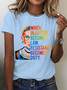 Damen Textbriefe Kurzarm T-Shirts T-Shirt Rundhals Lässig Sommer Oberteile