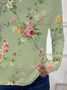 Damen Geblümt Langarm T-Shirts T-Shirt Rundhals Print Lässig Frühling/Herbst T-Shirt mit Grafik Oberteile