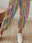 Damen Gestreift Lang Hose Lässig Frühling/Herbst Hose