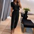 Damen Gestreift Zweiteiliges Set Täglich Kurzarm Lässig Sommer Bluse mit Hose Matching Set