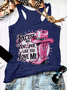 Damen Ärmellos Tanktop Oberteile Leibchen Sommer Buchstabenmuster U-Ausschnitt Urlaub Lässig Oberteile