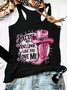 Damen Ärmellos Tanktop Oberteile Leibchen Sommer Buchstabenmuster U-Ausschnitt Urlaub Lässig Oberteile