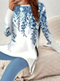Damen Geblümt Print Zweiteiliges Set Täglich Langarm Lässig Frühling/Herbst Bluse mit Hose Matching Set