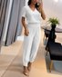 Damen Gestreift Zweiteiliges Set Täglich Kurzarm Lässig Sommer Bluse mit Hose Matching Set