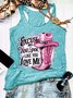 Damen Ärmellos Tanktop Oberteile Leibchen Sommer Buchstabenmuster U-Ausschnitt Urlaub Lässig Oberteile