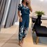Damen Gestreift Zweiteiliges Set Täglich Kurzarm Lässig Sommer Bluse mit Hose Matching Set