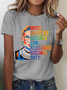 Damen Textbriefe Kurzarm T-Shirts T-Shirt Rundhals Lässig Sommer Oberteile