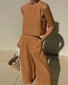 Damen Unifarben Zweiteiliges Set Täglich Ärmellos Lässig Sommer Bluse mit Hose Matching Set