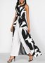Damen Geometrisch Rundhals Ärmellos Lässig Sommer Jumpsuit