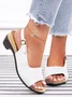 Frühling und Sommer Neu Fisch Mund Strand Dick Absatz Eins Wort Schnalle Einfach Dick Absatz Hoher Absatz Damen Pantolette