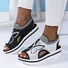 Damen Sommer Neu Freizeit Fliegend Gewebe Hohl Mesh Fisch Mund Strand Damen Sport Stil Pantolette