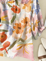 Damen Geblümt Kurzarm Bluse Sommer Print Schalkragen Täglich Lässig Oberteile