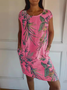 Damen Blätter Ärmellos Sommer Taschennähen Kleid Rundhals Täglich Lässig Mini Passen & Flare Kleid A-Linien-Kleid