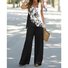 Damen Geometrisch Zweiteiliges Set Täglich Ärmellos Retro Sommer Bluse mit Hose Matching Set