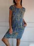 Damen Blätter Ärmellos Sommer Taschennähen Kleid Rundhals Täglich Lässig Mini Passen & Flare Kleid A-Linien-Kleid