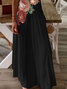 Damen Geblümt Ärmellos Sommer Print Kleid V-Ausschnitt Täglich Lässig Maxikleid Unterhose Kleid X-Linie Kleid