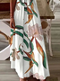 Damen Geblümt Ärmellos Sommer Print Kleid V-Ausschnitt Täglich Lässig Maxikleid Unterhose Kleid X-Linie Kleid