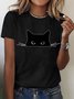 Damen Tier Kurzarm T-Shirts T-Shirt Rundhals Lässig Sommer Oberteile