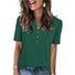 Damen Unifarben Kurzarm T-Shirts T-Shirt V-Ausschnitt Lässig Sommer Oberteile