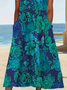 Damen Geblümt Kurzarm Sommer Print Kleid V-Ausschnitt Täglich Lässig Maxikleid Passen & Flare Kleid H-Linie Kleid