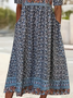 Damen Geblümt Kurzarm Sommer Print Kleid Rundhals Täglich Lässig Maxikleid Etuikleid H-Linie Kleid