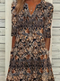 Damen Geblümt Kurzarm Sommer Print Kleid V-Ausschnitt Täglich Lässig Maxikleid Passen & Flare Kleid H-Linie Kleid