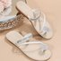 Große Größen Damen Schuhspitze Pantolette Sommer Neu europäisch und amerikanisch Damen Strand Pantolette Strass Blume Flach Pantoletten