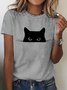 Damen Tier Kurzarm T-Shirts T-Shirt Rundhals Lässig Sommer Oberteile