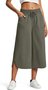 Damen Unifarben Caprihosen Hose Lässig Sommer Hose