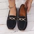 Damen Neuer Stil Metallkette Flach Dick Sohle Lässig Halbschuhe Flach Schuhe