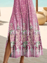 Damen Geblümt Kurzarm Sommer Print Kleid Rundhals Täglich Lässig Maxikleid Passen & Flare Kleid A-Linien-Kleid
