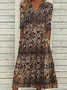 Damen Geblümt Kurzarm Sommer Print Kleid V-Ausschnitt Täglich Lässig Maxikleid Passen & Flare Kleid H-Linie Kleid