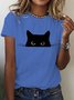 Damen Tier Kurzarm T-Shirts T-Shirt Rundhals Lässig Sommer Oberteile