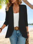 Unifarben Jacquard Urlaub Weit Poncho