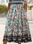 Damen Geblümt Kurzarm Sommer Print Kleid Rundhals Täglich Lässig Maxikleid Etuikleid H-Linie Kleid