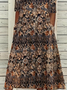 Damen Geblümt Kurzarm Sommer Print Kleid V-Ausschnitt Täglich Lässig Maxikleid Passen & Flare Kleid H-Linie Kleid