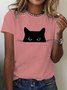 Damen Tier Kurzarm T-Shirts T-Shirt Rundhals Lässig Sommer Oberteile