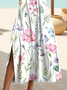 Damen Geblümt Kurzarm Sommer Print Kleid Rundhals Täglich Lässig Maxikleid Passen & Flare Kleid A-Linien-Kleid