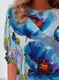 Damen Geblümt Langarm T-Shirts T-Shirt Rundhals Print Lässig Frühling/Herbst T-Shirt mit Grafik Oberteile
