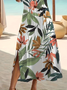 Damen Geblümt Kurzarm Sommer Print Kleid Rundhals Täglich Lässig Maxikleid Passen & Flare Kleid A-Linien-Kleid
