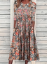 Damen Geblümt Kurzarm Sommer Print Kleid Rundhals Täglich Lässig Maxikleid Etuikleid H-Linie Kleid
