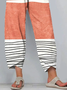 Damen Gestreift Caprihosen Hose Lässig Sommer Hose