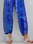 Damen Geometrisch Caprihosen Hose Lässig Sommer Hose