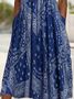 Damen Geblümt Kurzarm Sommer Print Kleid Rundhals Täglich Lässig Maxikleid Etuikleid H-Linie Kleid
