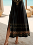 Damen Geblümt Kurzarm Sommer Print Kleid Rundhals Täglich Lässig Maxikleid Passen & Flare Kleid A-Linien-Kleid