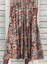 Damen Geblümt Kurzarm Sommer Print Kleid Rundhals Täglich Lässig Maxikleid Etuikleid H-Linie Kleid