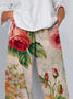 Damen Geblümt Caprihosen Hose Lässig Sommer Hose